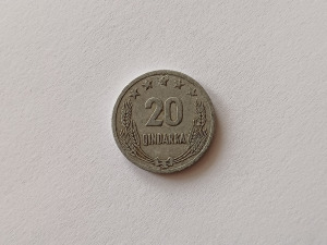 Albánia 20 Qindarka 1969.