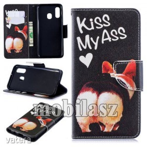 Samsung SM-A405F Galaxy A40, Notesz tok, Oldalra kinyitható, Mágneses záródás, Kiss My Ass mintás...