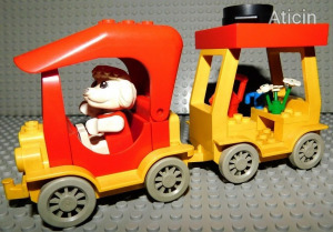 Lego Fabuland 3641 Car & Camper - Pudli Panka és a lakóautó. Állatmese legó játék szett, 1985-ből!