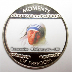 Libéria, 10 dollars 2004 PP - A szabadság pillanatai - Teréz anya nobeldíjat kap - 1979 UNC