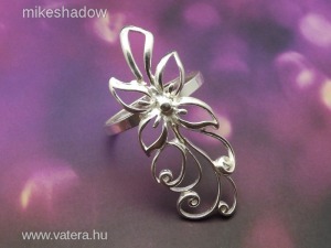Női ezüst gyűrű, látványos, nagy virággal Minden méretben! (meghosszabbítva: 3196284992) - Vatera.hu Kép