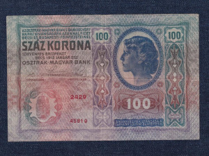 Osztrák-Magyar (1912-1915) 100 Korona bankjegy 1912 Deutschösterreich (id78151)