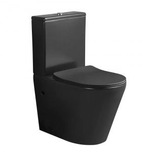 Lisa Black perem nélküli mély öblítésű íves monoblokkos WC alsó/hátsó kifolyású, tartállyal, tetővel