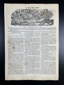 1856 Budapesti Viszhang - számos fametszetes illusztrációval- Buda és Pest fametszetes látképével