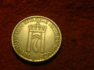 Norvégia nikkel 1 korona 1956     35/95