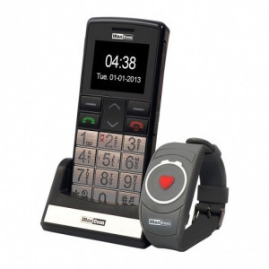 Maxcom MM715BB kártyafüggetlen idősgondozó mobiltelefon SOS karpereccel, extra nagy gombokkal (ma...