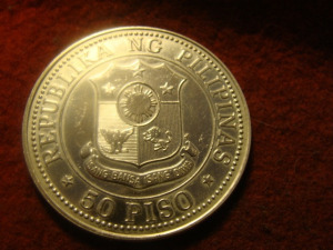 Fülöp-szigetek hatalmas ezüst 50 peso 1979 aUNC-UNC  27,4 gramm  0.925  40 mm