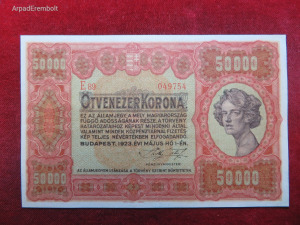 50000 KORONA 1923, nsz, restaurált példány!