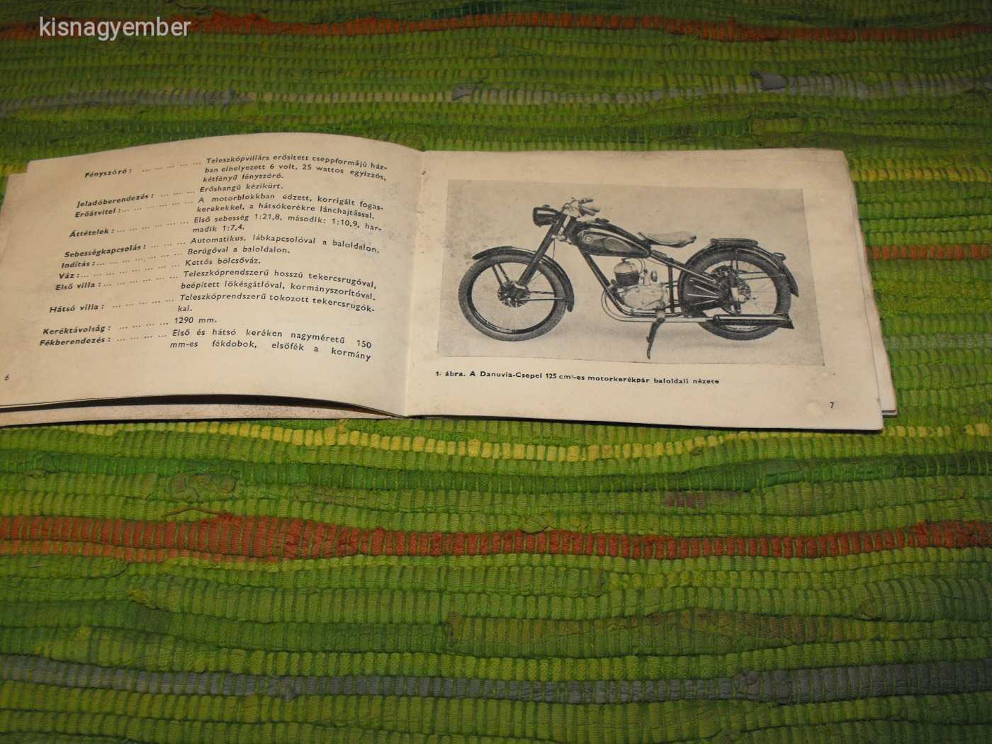 125 cm-es D-Csepel motorkerékpár kezelése 1956.