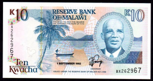Malawi 10 kwacha UNC 1992