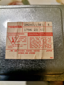 Mikrósütő magnetron Toshiba 2M240J(DE)