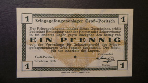 Német hadifogolytábor Groß-Poritsch 1 Pfennig 1916 aUNC  (A1-12)