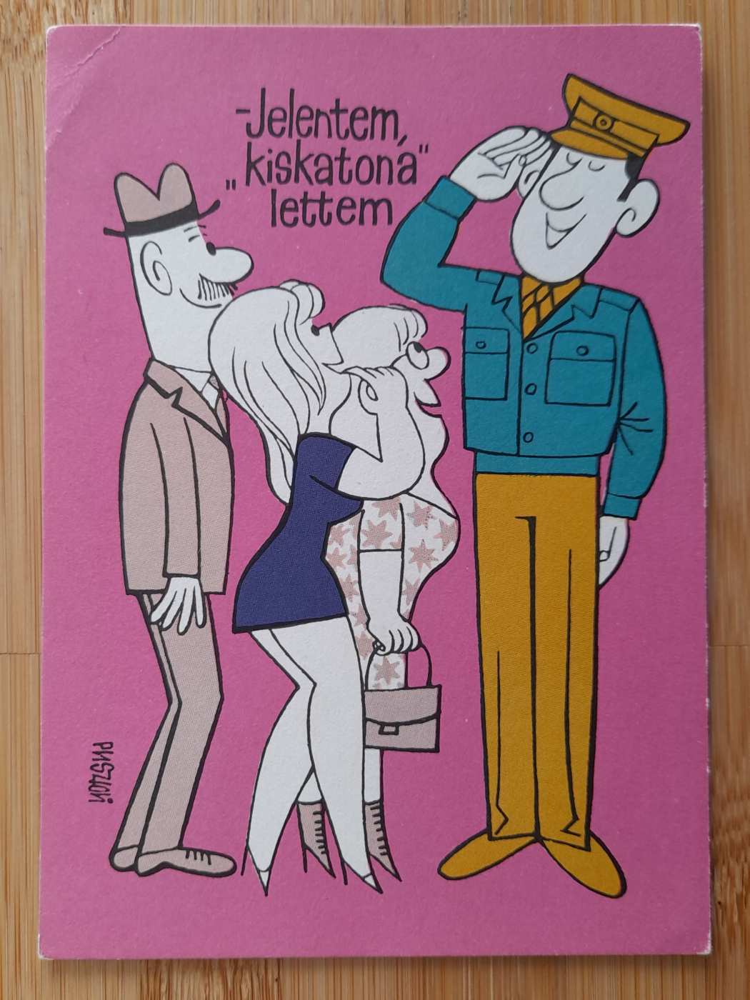 Képeslap, levelezőlap - Humoros vicces  katonai  sorkatonaság  grafikus (1/26/1_SZ)