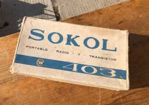 Sokol 403 rádió transistor doboz üres