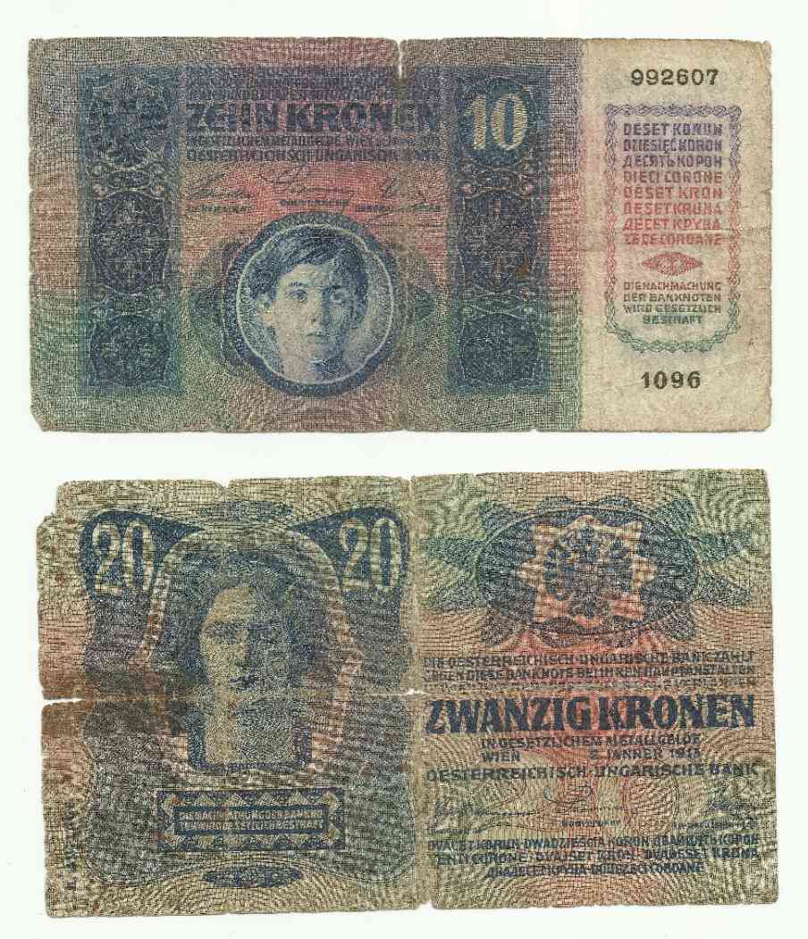 10,20 korona  Magyarország bélyegzéssel
