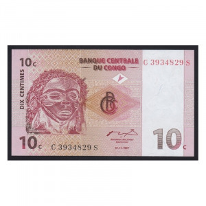 Kongó, 10 centimes 1997 UNC
