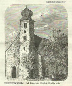 Mánfa régi templom (fametszet, 1868.)