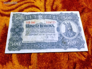 1923 -as Ropogós 500 korona -s bankó kis méretű Ritkább!!!! (L0839)