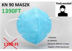 KÉSZLETRŐL! KN90 porvédő egészségügyi munkavédelmi maszk szájmaszk ffp2