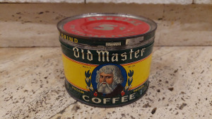 Regular Grind Old Master Coffee régi kávés pléh doboz