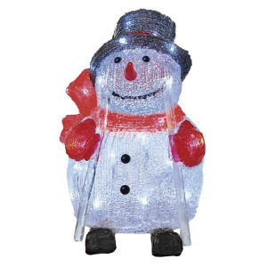 Karácsonyi dekoráció LED hóemer 28 cm, időzítő, hideg fehér