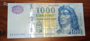 1000 Forint 2015  DA   Ropogós  bankjegy 1 ft.-ról indul