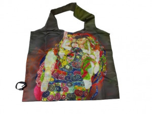 Összehajtható füles bevásárlótáska, szatyor - Gustav Klimt: Anya és gyermeke - ÚJ