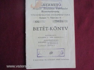 Hermes Magyar Általános Váltóüzlet Betét-könyv, Tőzsdepalotai Fiók