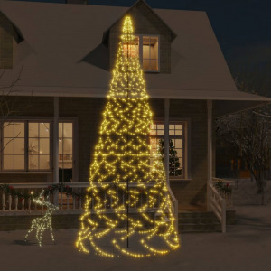 karácsonyfa zászlórúdon 1400 meleg fehér LED-del 500 cm