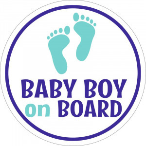 Baby girl on board feliratos, kék, kerek lábnyomos autómatrica