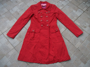 Szépséges piros Morgan mosható pamutvászon kabát  38 40 -es NMÁ