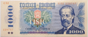 Csehszlovákia 1000 korona 1985 VF 3.