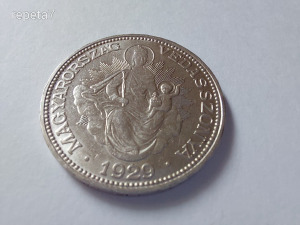 1929 ezüst Madonnás 2 Pengő