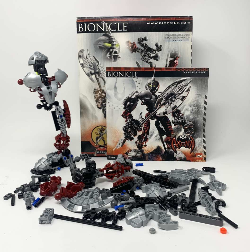 Lego Bionicle 8733 Axonn régi építő játék; Lego Technic Star Wars droid 8002 doboza! 1Ft NMÁ