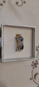 Eljegyzési gyűrű, jegygyűrű, karikagyűrű egyben 925ös ezüst, 52es méret