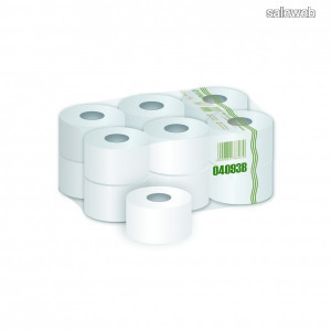 Toalettpapír fehér, 2 rétegű, újrahasznosított, 18 cm