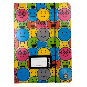 OXY BAG 40 lapos vonalas füzet műanyag borítóval A5 - cserélhető lapokkal - smiley