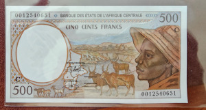 CONGO-500 FRANCS-P101Ca-UNC-1993