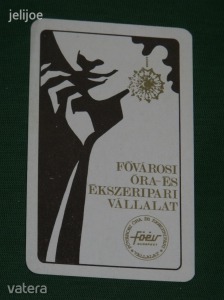 Kártyanaptár,Fővárosi óra ékszer vállalat,  1976,  {:K}