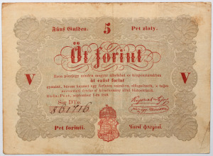 5 forint 1848 Vörös XF