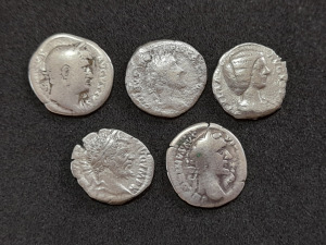 Római kori ezüst érmék 5 db