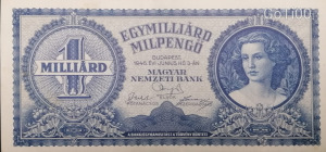 Papírpénz egymilliárd Milpengő 1946 aUNC II.