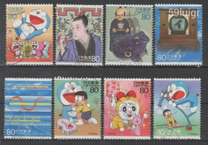 2004. japán Japán Nippon Japan Mi: 3751-3758  rajzfilm karakterek (VI) Doraemon