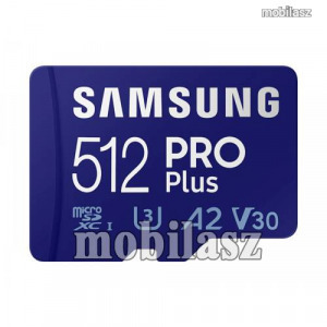 SAMSUNG PRO PLUS microSDXC / TransFlash memóriakártya 512GB, Class 10, UHS-I, U3, V30, A2, 160/12...