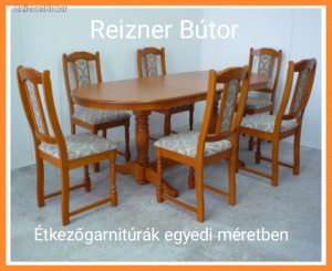 Új Velence II. étkezőgarnitúra, asztal +6 szék több méret, egyedi magyar termék a Reizner Bútor-tól