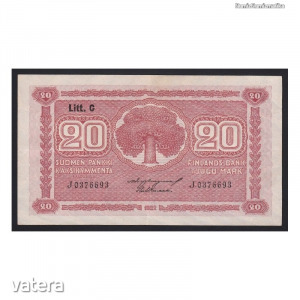 Finnország, 20 markkaa 1922 Litt. C VF
