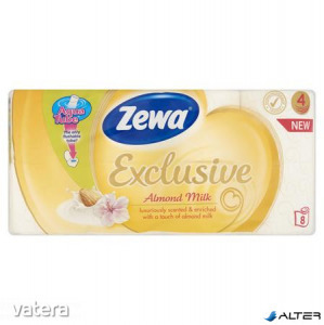 Toalettpapír, 4 rétegű, 8 tekercses, ZEWA 'Exclusive', almond milk