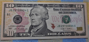 USA Bankjegy 10 Dollár Zöld Pecsét RR T2