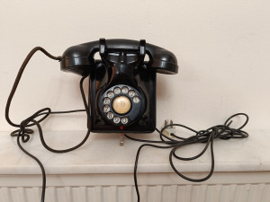 Antik fali tárcsás telefon készülék starožitný telefón 269 5954