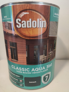 Sadolin Classic Aqua 3in1 vizes bázisú vékonylazúr 5l, antracit szürke